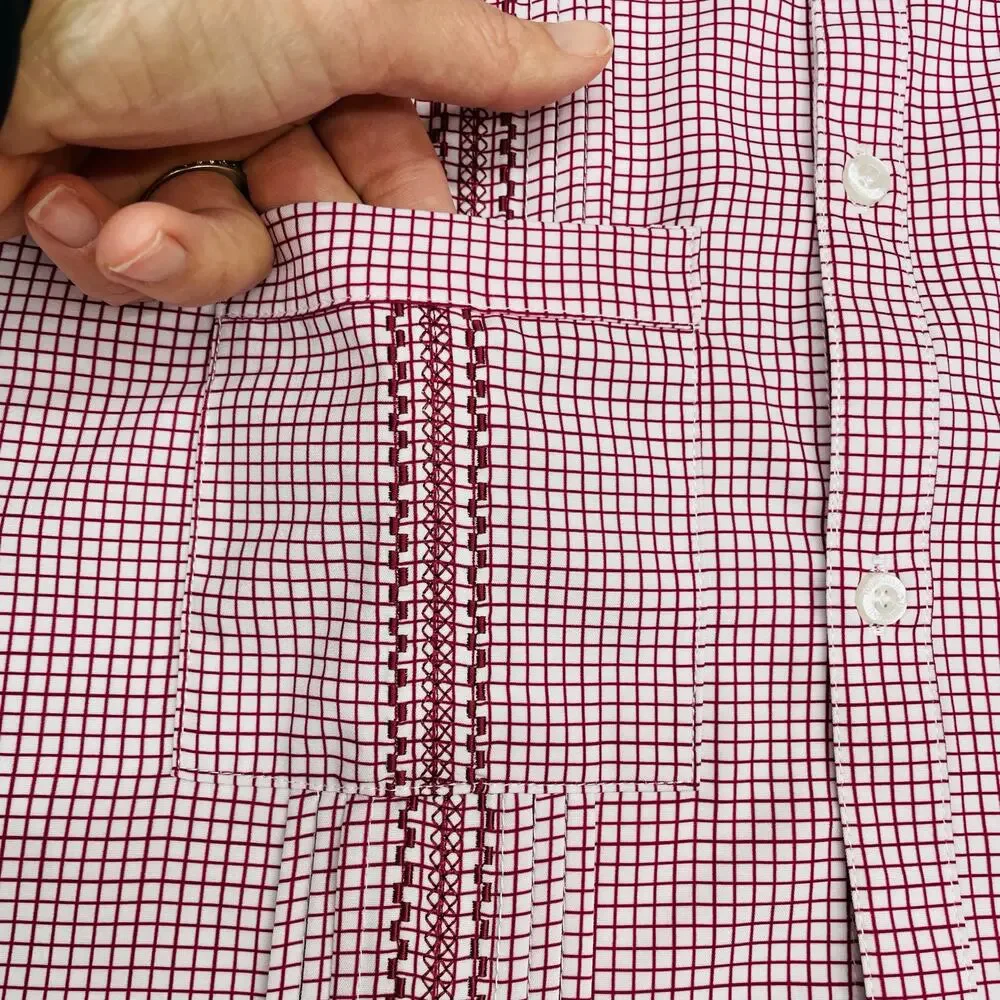 NWT Blue Quail Size 12 Gameday Maroon Guayabera